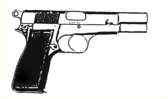 固定枠型銃床から弾倉がクレーン式の構造で左側へ振り出すことができるもの ( 固定式拳銃の大部分がこの型式である