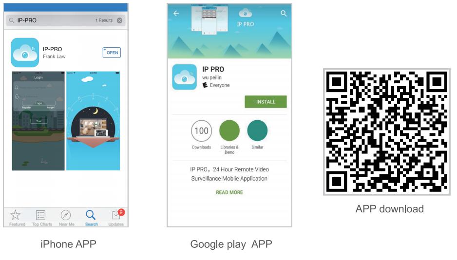 1 モバイルアプリ IP PRO をダウンロードする App store もしくは Google play で IP PRO と検索するか