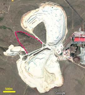 図 5. 衛星写真 (2015/07/12) (Google Earth より著者編集 ) 図 4. 地質 鉱床分布図 ( 著者編集 )(JICA&MMAJ,1992) おわりに今回の訪問で内モンゴルは銅 亜鉛 レアアースなどの重要な産地であることが再確認された 中国は 13 年次 5 カ年計画で年平均 3.