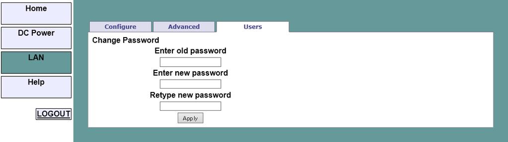 3. LAN Users LAN Users VISA 1 2 3 6 1 Enter old password 2 Enter new password 4