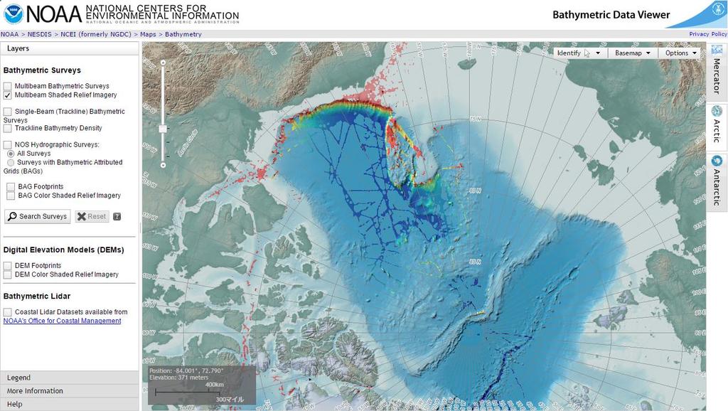 汎用的フォーマットとしての地図タイル 地図タイルの活用例 8 /36 NOAA Bathymetric Data Viewer
