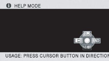 Quick guide (English) Help mode The help mode explains the operation icons displayed when the [AUTO/MANUAL/FOCUS] switch is set to [AUTO] in recording mode.