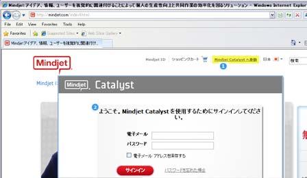 Catalyst ユーザーは 各自の Web ブラウザから Catalyst にログインできます Mindjet.