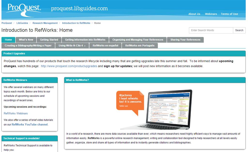 14. LibGuides for RefWorks ProQuest LibGuides: RefWorks ( 英語 )