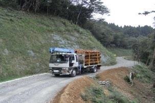 製材工場の集荷圏にあるエリア 幹線となる林道の整備により 路網のネットワーク化が図られ 効率的な木材運搬