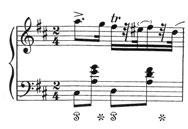 譜例19 ３つのエコセーズ ニ長調 作品72 ３ 179 第９小節 このトリルは 書いてある Fis から弾き始めている ２拍目の８分音符の前に