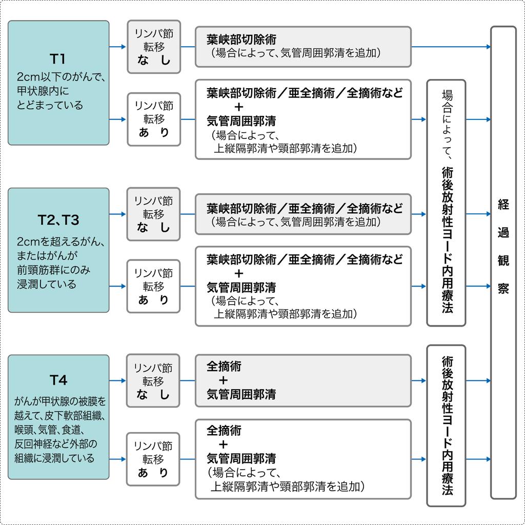 図 3. 乳頭がんの治療の選択 Copyright 日本頭頸部癌学会編
