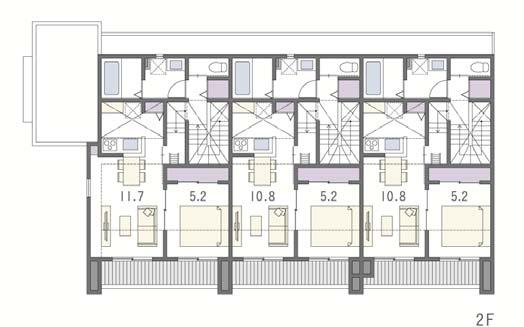 です 大容量のクロゼット 1 階に大容量のウォークインクロゼット 2 階にワイドなクロゼットを配置し 暮らしを快適にサポートします 専有面積 1 階左 :42.
