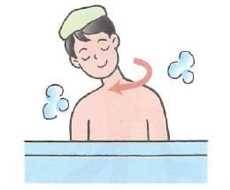 お風呂でリラックス 水圧によって下半身に溜まった血液が全身に行き渡り 血行が促進され