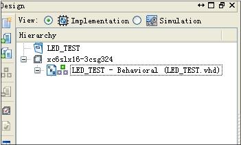 VHDL ファイルをオーペンし LED のテストソースコードを編集できる または添付 DVD にある LED_TEST.