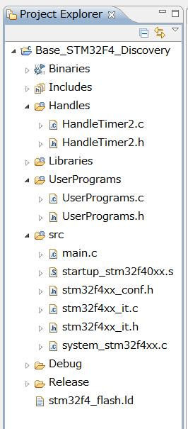 Peripheral 設定のためのファイルを追加してください HandleTimer2 : タイマ割り込みのための Timer2 の初期化 UserPrograms :