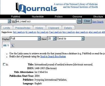 その他の便利な機能 PubMed のトップページ及び Advanced Search の下部にある More Resources からリンク されている便利な機能をいくつか紹介します Journals Database PubMed トップページと Advanced