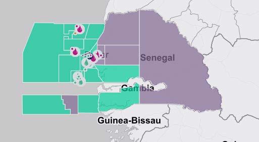 フロンティアセネガル : 中小 Cairn Energy による油田発見 メジャーズの参入で探鉱 開発加速 探鉱 開発に影響を与えている要因 Cairn Energy( 英 ) が Sangomar Block で FAN と SNE の 2 油田発見 (2014 年 ) MSGBC(Mauritania-Senegal-Gambia-Bissau-Conakry) 盆地の有望性に注目集まる