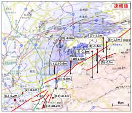 熊本地震の被災状況の把握 3 電子基準点による把握 平成 28 年 4 月 16 日 1 時 25 分に熊本県熊本地方で発生した地震について 震源域周辺の電子基準点で観測されたデータを解析した結果 震源に近い電子基準点 長陽 ( 熊本県阿蘇郡南阿蘇村 ) が南西方向に約 1m 変動し