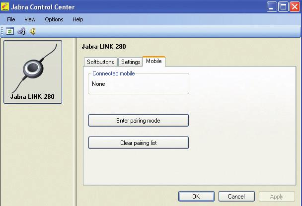 7. Jabra LinK 280 Jabra/ 1 [Mobile] Jabra Control Center [Mobile] [Clear pairing list] [enter pairing mode] Jabra Link 280 Led Bluetooth Q: a: Led Q: a: [ ] Jabra Link 280 Q: Jabra Link 280 a: USB Q: