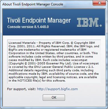 17 IBM Endpoint Manager IBM Endpoint Manager URL > (About