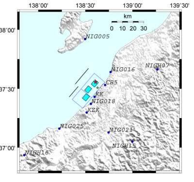 2km) 入倉ほか (28) による震源断層モデル 2Kamae and Kawabe(28) による震源断層モデル