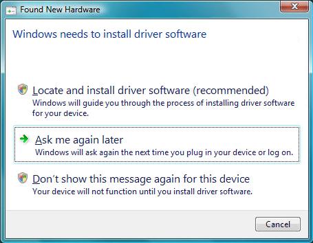 Windows Vista/ 7/ Server 2008 R2 1. USB アダプタをコンピュータ側の空いている USB ポートに接続します 2.