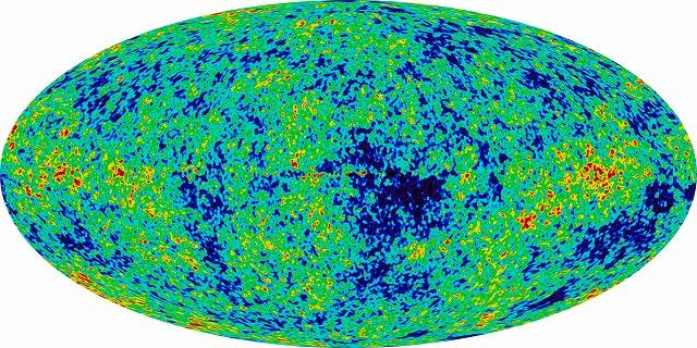 5 宇宙の晴れ上がり 3000K, 30 万年以降電磁気力の物質化終了 電磁気力が働きはじめる 電磁気力によって 原子核と電子の結合し 原子というものができる このときから 光は直進できるようになる これを 宇宙の晴れ上がり と比喩的にいう 現在 観測される宇宙背景放射 ( 現在 3K) は この時のものをいう 重力の物質化終了 重力が働きはじめる 宇宙背景放射は 宇宙のどの方向からも観測され