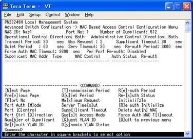 4.7.9.b. MAC ベース認証機能の設定 (MAC Based Access Control Configuration) 802.