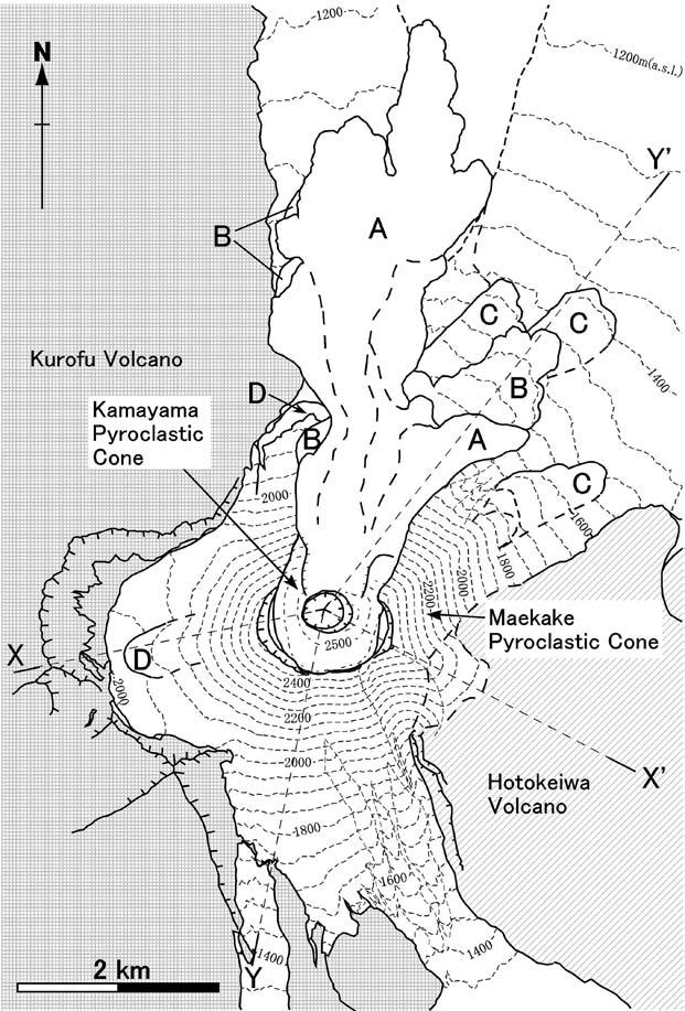 4 1108 1783 4,900 D 4,900 Fig.2 and 3 1927 1965 Fig. 2 Geologic sketch map of the Asama-Maekake Volcano. Numerals show the altitude of topographic contour in meters above the sea level.