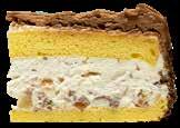 北海道のフレッシュホイップクリームに渋皮付の栗の甘露煮を合わせスフレタイプのソフトな生地でサンドしました 表面は栗のペーストで作ったモンブランクリーム