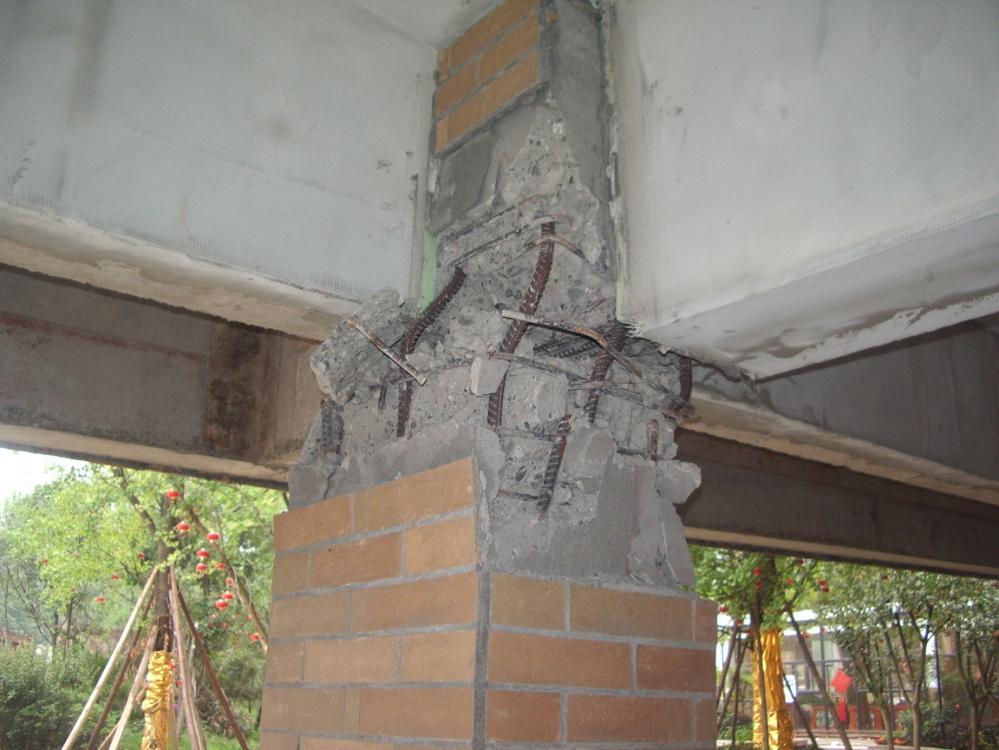 側柱柱頭の被害 (