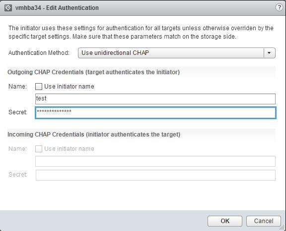 6.1 VMware vsphere を使用する場合 (iscsi Software Initiator) 5 CHAP を設定します