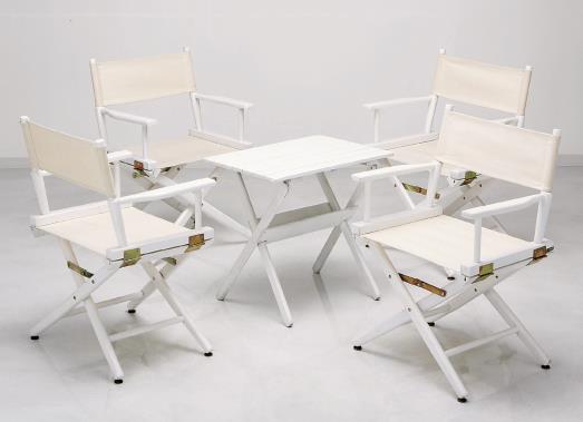 木製カラー : 白塗装テーブル : 900Φ H720 カラー : ホワイトチェア :W600