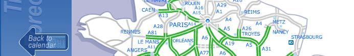 3 高速道路の経路分散 TDM パリ~ ボーヌ間 ( 約 300km) に 2 経路 (A6 と A5+A31) 最短経路のA6は飽和状態