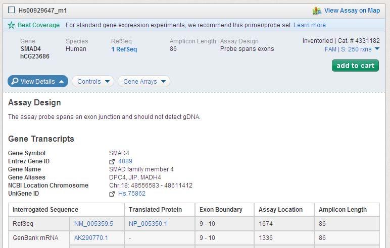 Gene Expression Assay 検索 View