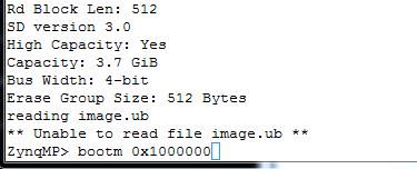 第 5 章 : ブートおよびコンフィギュレーション セキュアブートイメージを使用したシステムのブート このセクションでは 前のセクションで作成した BOOT.bin ブートイメージを使用して ZCU102 でセキュアブートを実行する方法を示します 1. c:\edt\secure_boot_sd\bootgen_files から BOOT.bin イメージおよび ps_pl_linux_app.