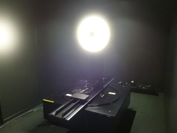 長さ 15m 大型配光測定システム概要と測定方法 試料ランプ 遮光板遮蔽板 1