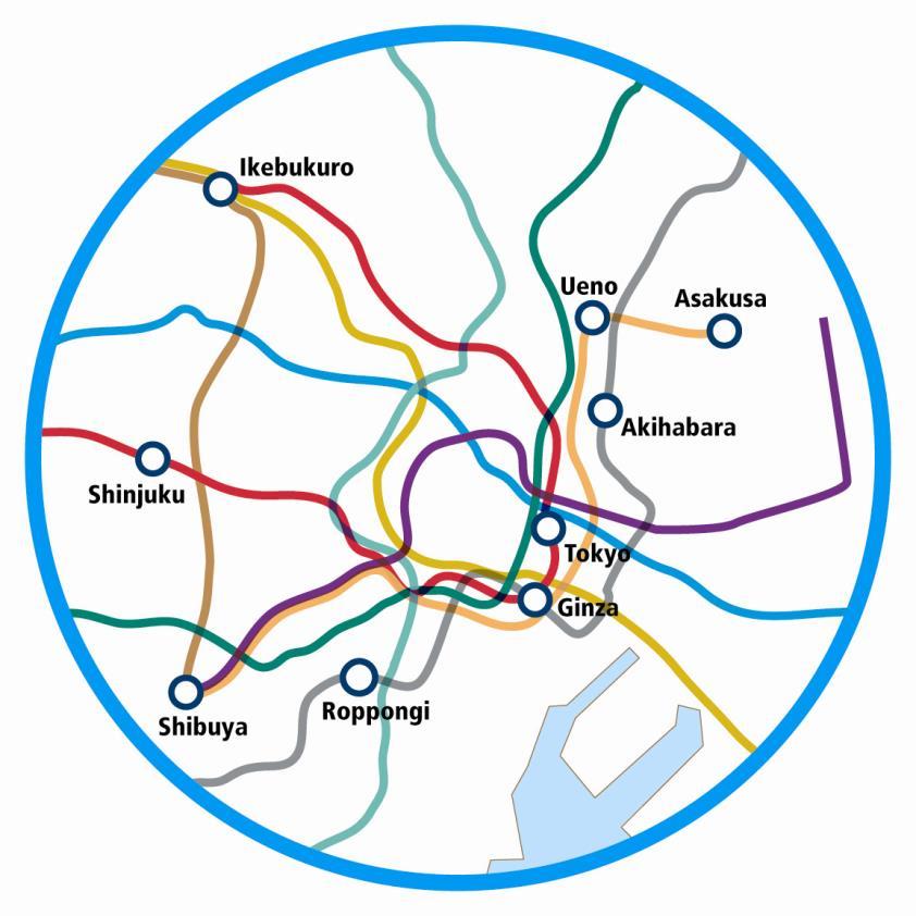 Ⅰ. About Urban Railway in Tokyo Additional document Tokyo Metro Outline - Company outline Operating lines 9 Lines Ginza 14.3 km Marunouchi 27.4 km Hibiya 20.3 km Tozai 30.8 km Chiyoda 24.