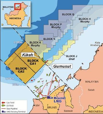 (2) ブルネイ沖深海域 1979 年 : マレーシアは自国の領海を主張. ブルネイは自国の EEZ と認識. 1995 年 : 両国 交渉開始. 2003 年 : マレーシア ブルネイがそれぞれ鉱区設定 ( 重複 ).