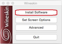 Wineskin アプリを実行してから
