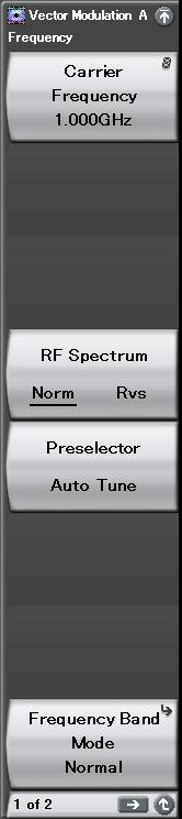 次ページ 参照 RF Spectrum: 入力信号のIQスペクトラム反転を設定 Pre-selector