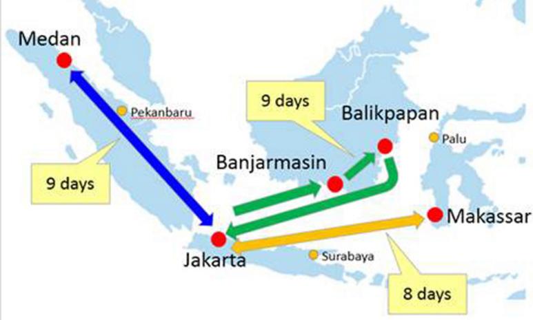 図 3-10 PT Salam Pacific Indonesia Lines の RoRo 航路 出典 :PT.