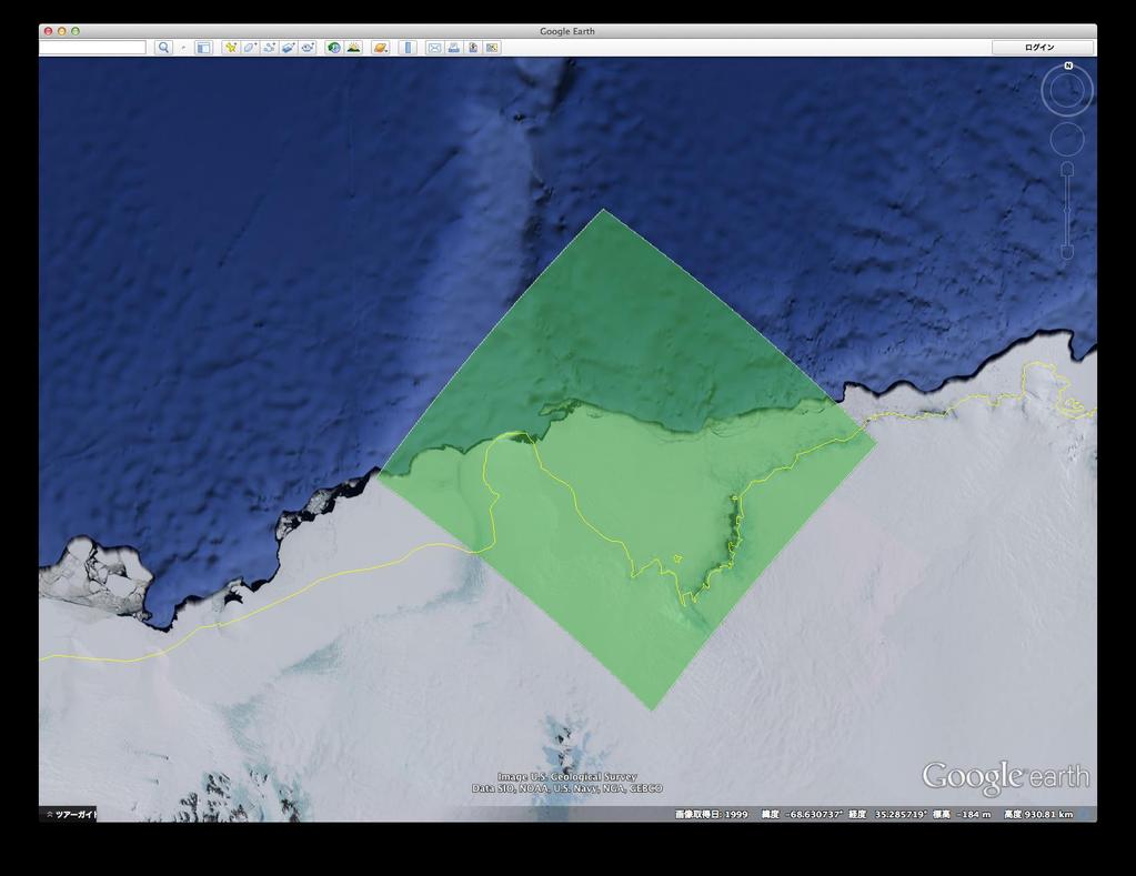 ScanSAR 画像の取得 ( 白瀬氷河 ) 基本観測シナリオにおいて極域の観測は原 則 ScanSAR と定められている 25 m のピクセルスペーシング ScanSAR WD1 2014.11.27 2014.12.