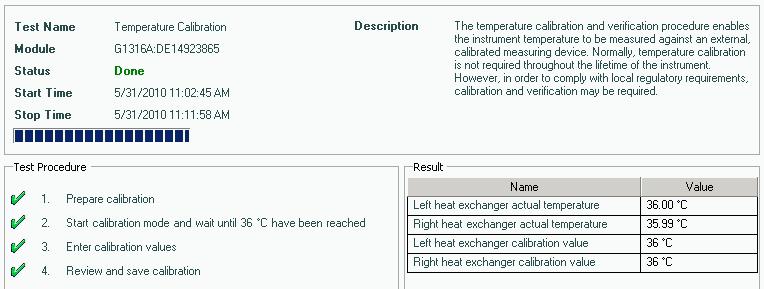 テスト機能 7 カラムサーモスタット温度キャリブレーション 3 熱交換器の温度を測定します 図 25 温度キャリブレーション - ステップ 3 ( 新しいキャリブレーション値を保存する ) 4 測定温度と実際の温度の差が ± 0.