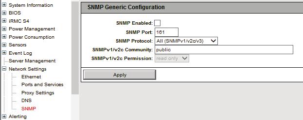 irmc FW 7.82F 以降 [SNMP コミュニティ名の復元失敗時の例 ] BX2560 M1 にて irmc FW 7.