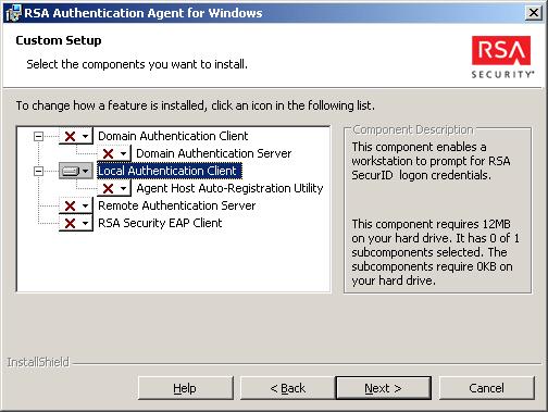 G: eroom 7 RSA SecurID Authentication RSA Authentication Agent 6.