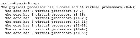 Solarisコマンドで使用される ハードウェア スレッドの別名 下記の図 1 は それぞれ 8 つのコアを含み 各コアに 8 つのハードウェア スレッドが含まれる 2 つの プロセッサを搭載したサーバーを示したものです 図 1:1 プロセッサあたり 8 コア 1 コアあたり 8 スレッドを含む 2 プロセッサからなるシステム システムのレイアウトの検証 Oracle Solaris