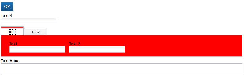 3.2 レイアウト実現例 #9 タブの幅 高さを設定したり 色を変更したい デフォルトの表示.BPMTabControl{ width:100%; height:100px;.dijittabchecked{ background-color:red!important;.