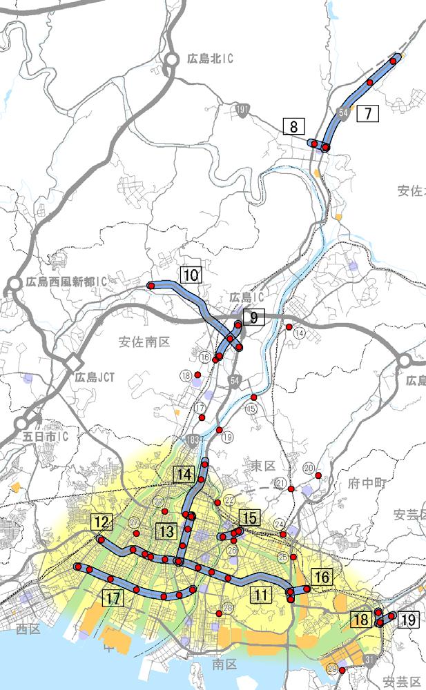 渋滞対策の基本方針 広島市周辺における交通状況と対応方針 ( 案 )