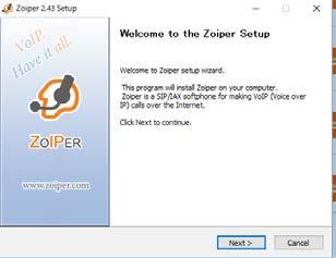 インストール手順 ~ Zoiper Windows 版の設定 ~ インストール ( Windows 版 ) Zoiper classic