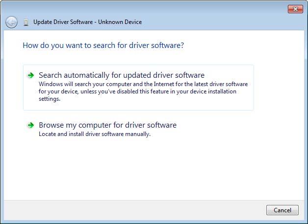 Driver Software] を選択します 5.