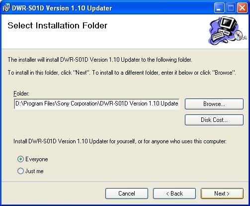 3. DWR-S01D Version 1.10 Updater 3.1. [Next>] をクリックします 3.