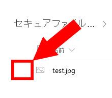4-3 アップロードしたファイルをチェック 赤の四角の中心部分をクリックすると レ点が表示されます
