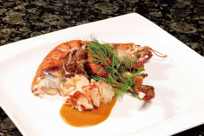 seasonable fish Grilled lobster americaine sauce